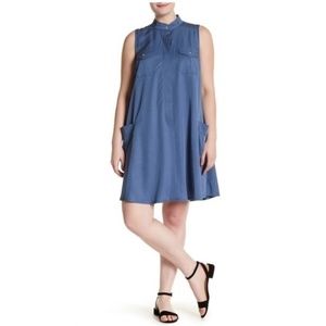 Sharagano Utility Pocket Swing Dress (Plus Size) BOUTIQUE